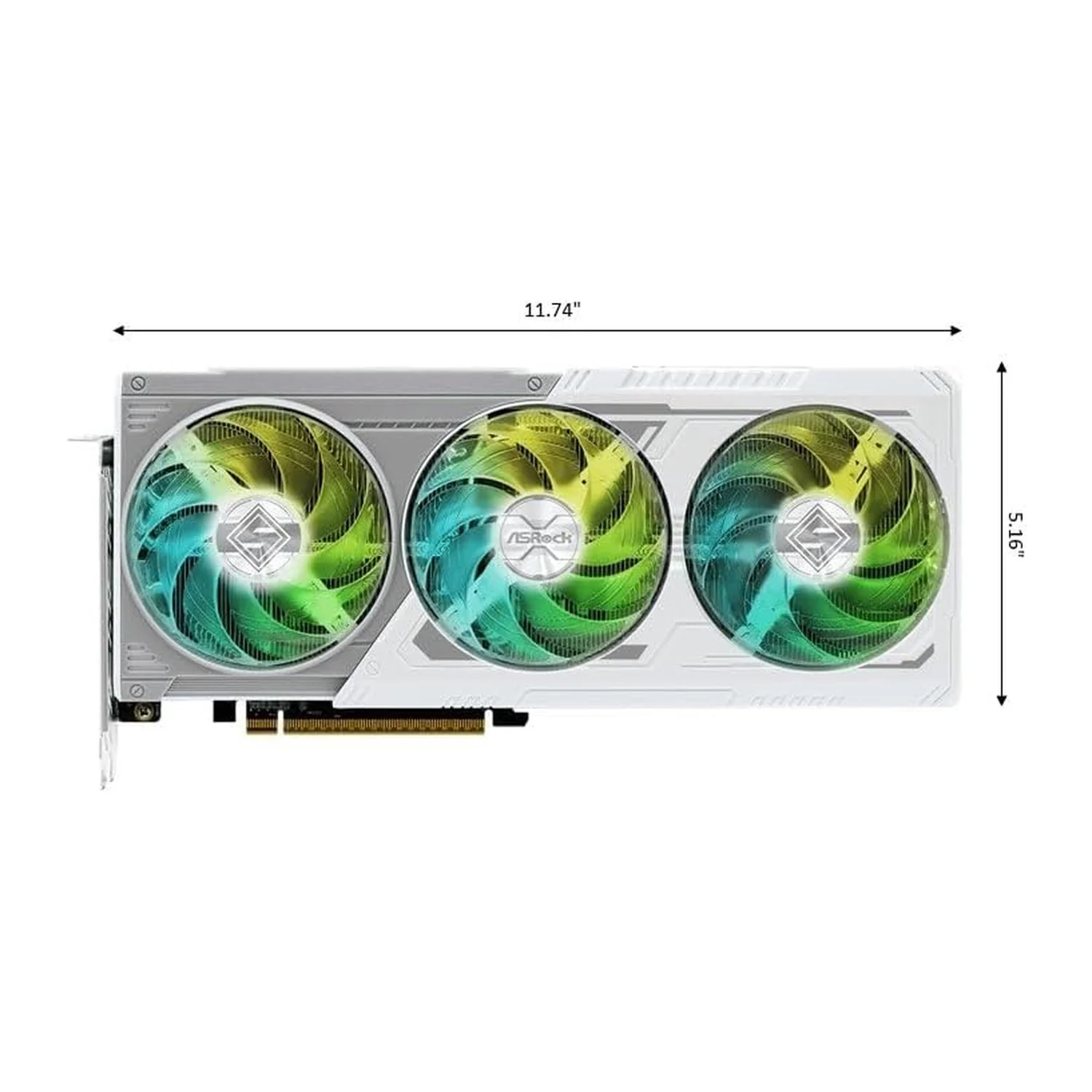 ASRock Radeon RX 9060 XT Steel Legend OC graphics card, view 2
