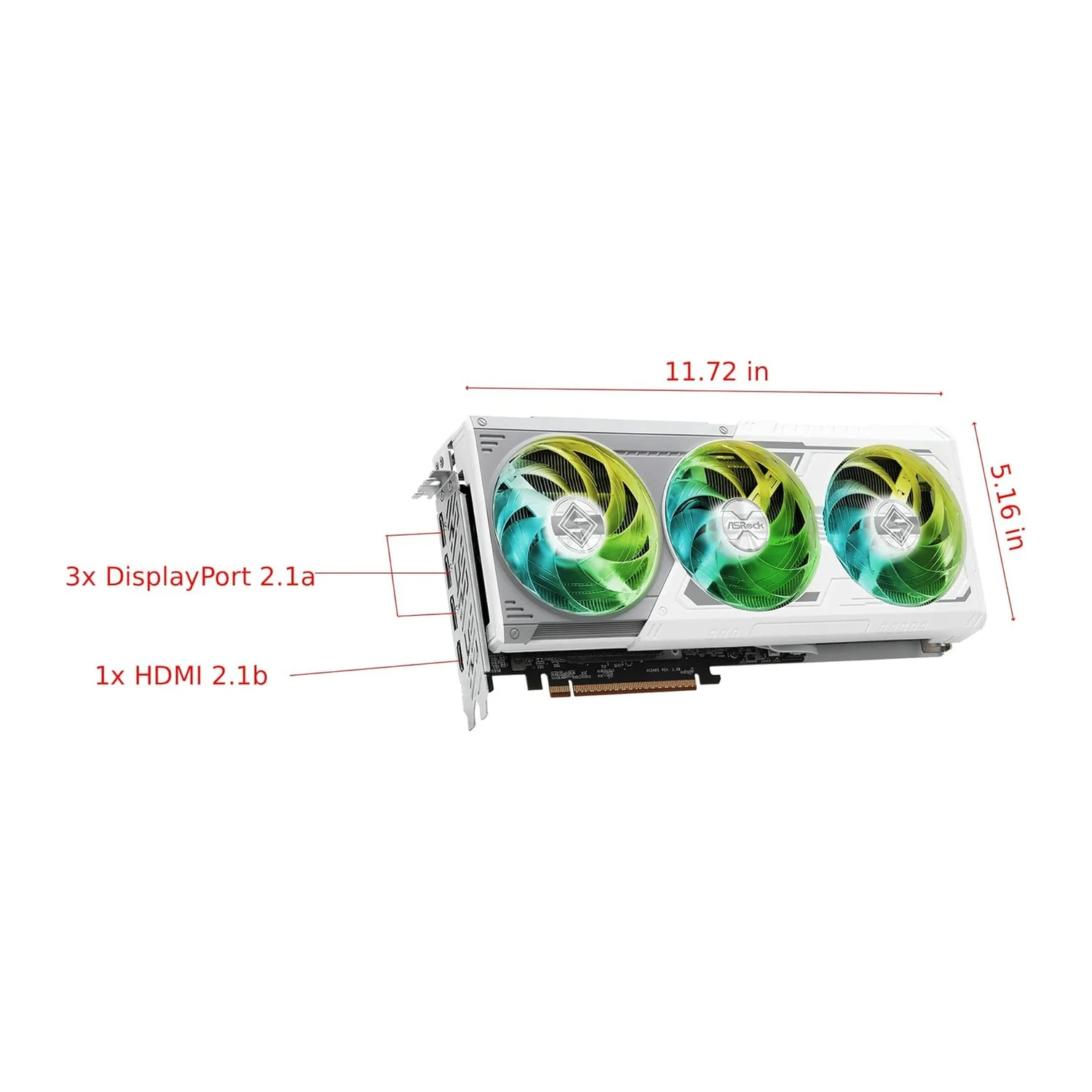 ASRock Radeon RX 9070 XT Steel Legend graphics card, view 2
