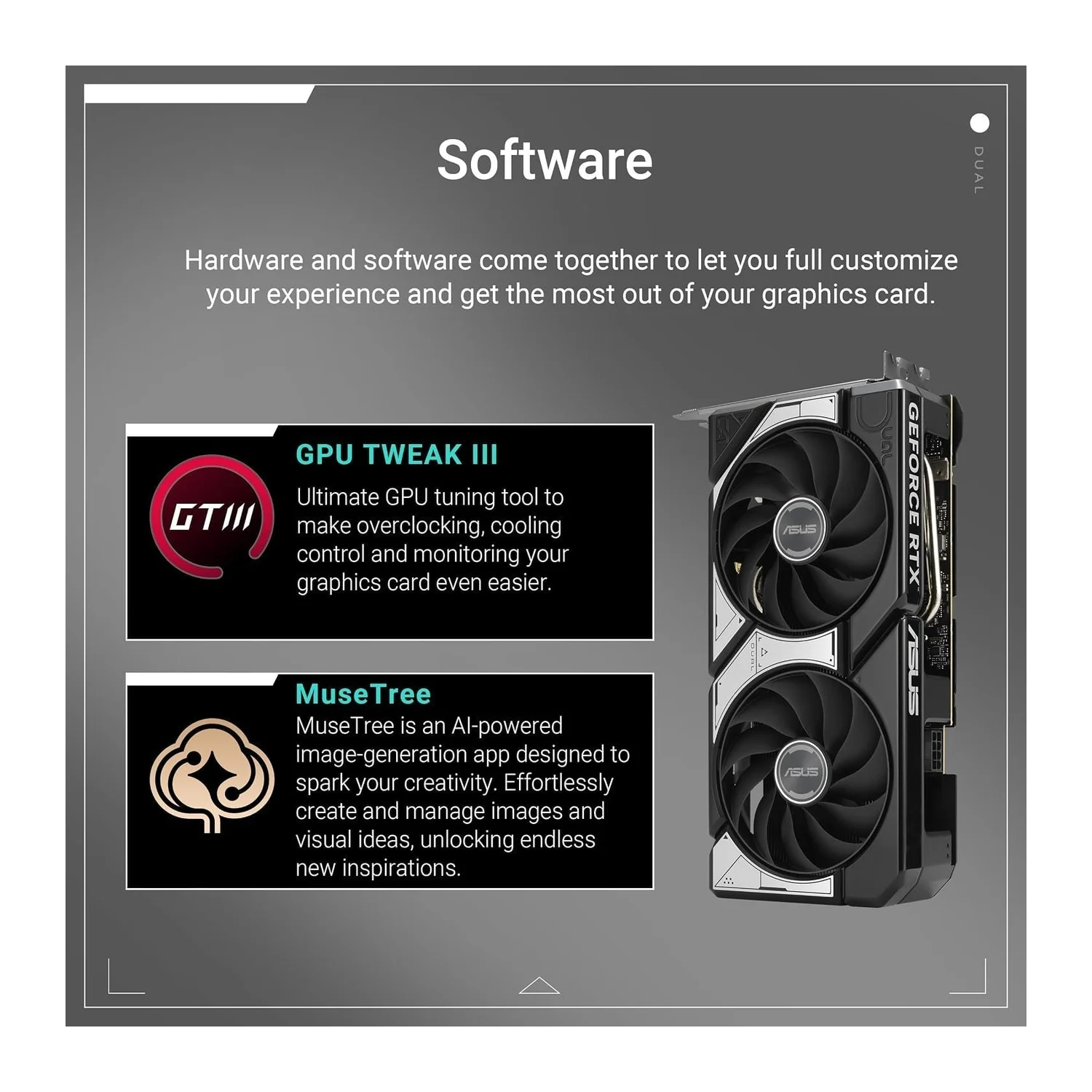 ASUS Dual GeForce RTX 5060 Ti OC Edition graphics card, view 8