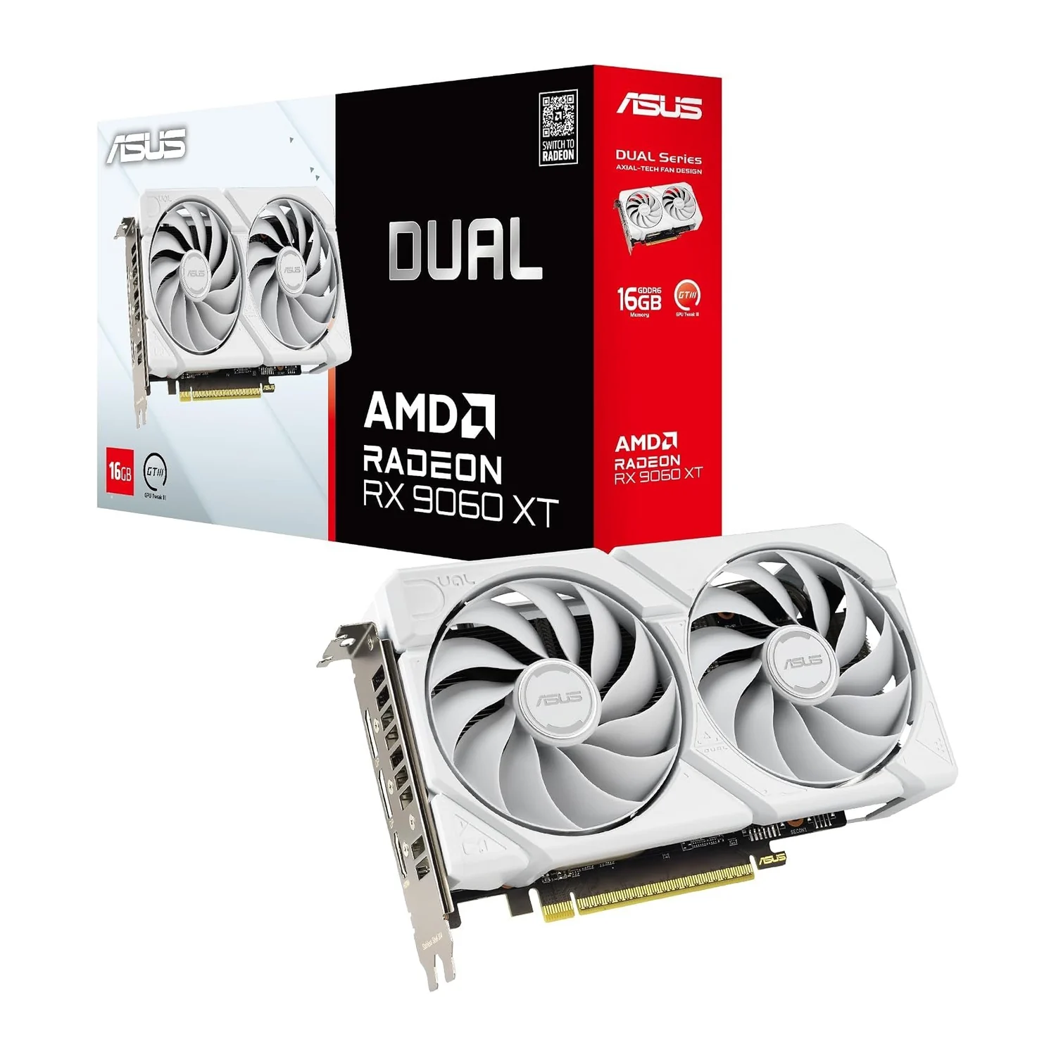 ASUS Dual Radeon RX 9060 XT White Edition graphics card