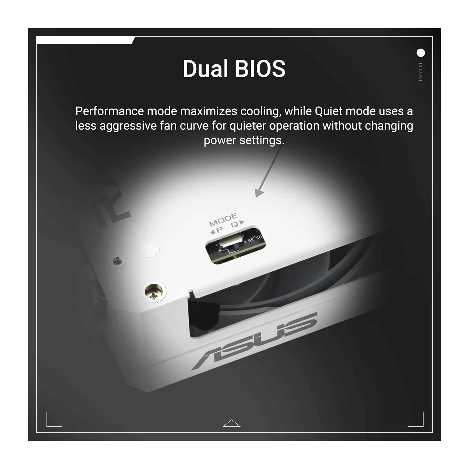 ASUS Dual Radeon RX 9060 XT White Edition graphics card, view 5