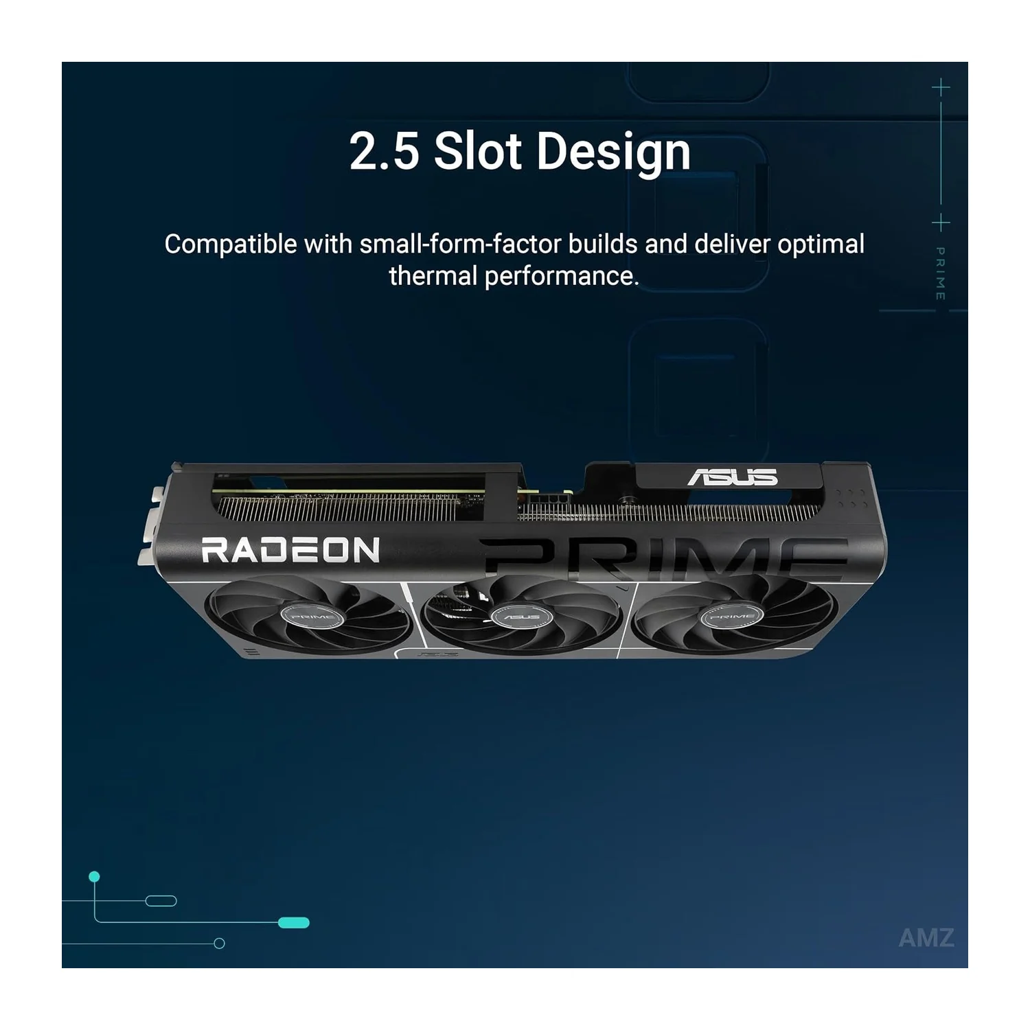 ASUS Prime Radeon RX 9060 XT OC Edition graphics card, view 2