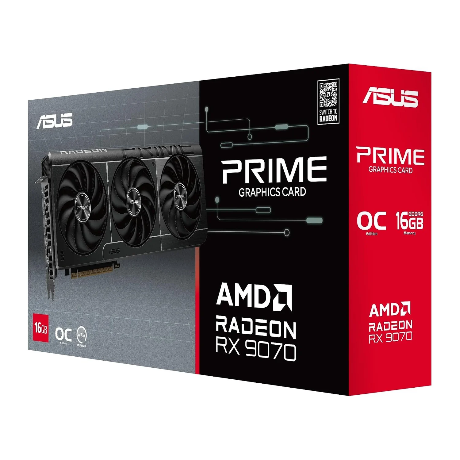 ASUS Prime Radeon RX 9070 EVO OC Edition graphics card, view 2