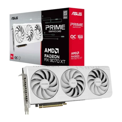ASUS Prime Radeon RX 9070 XT OC White graphics card