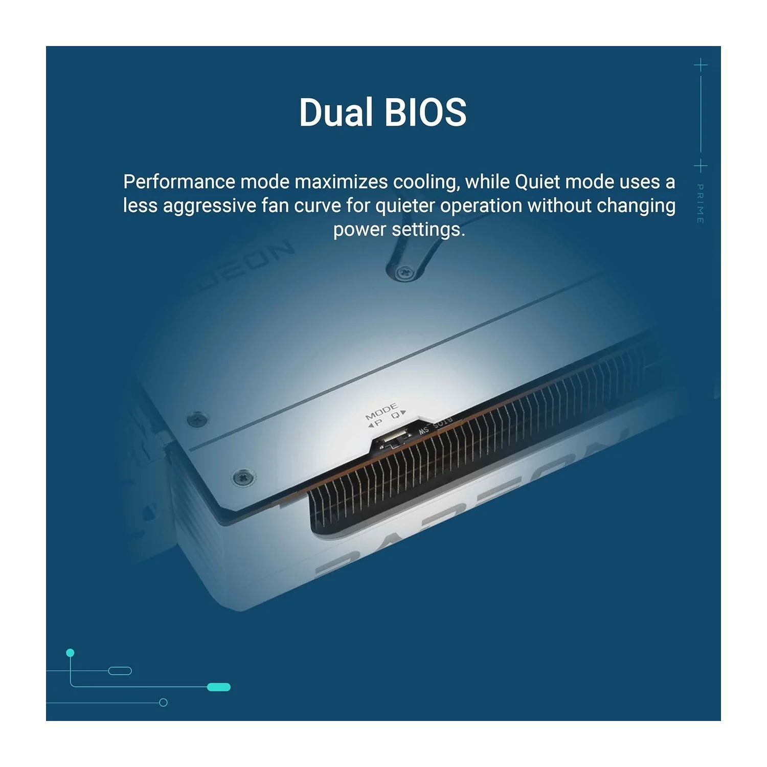 ASUS Prime Radeon RX 9070 XT OC White graphics card, view 6