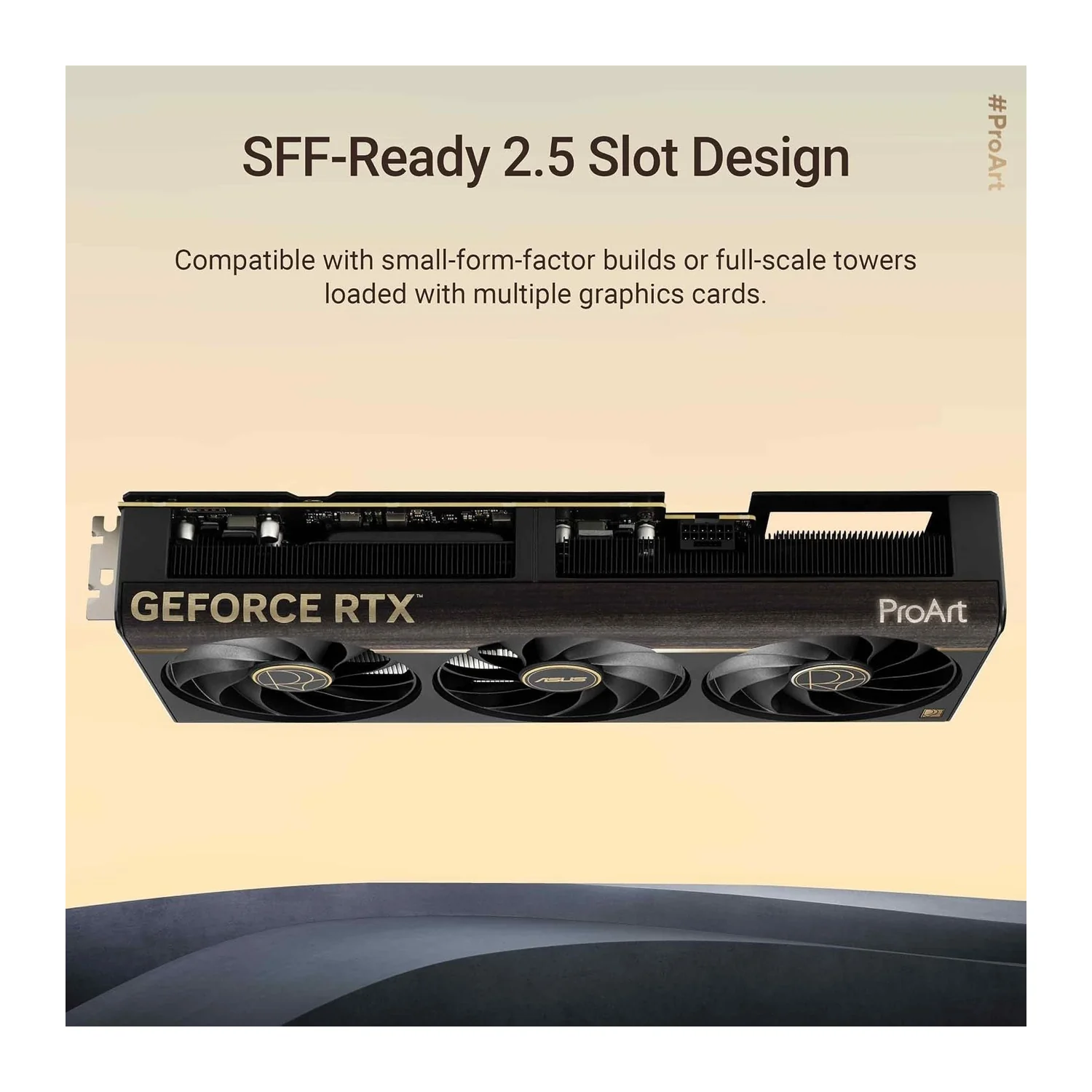 ASUS ProArt GeForce RTX 5080 OC Edition graphics card, view 3