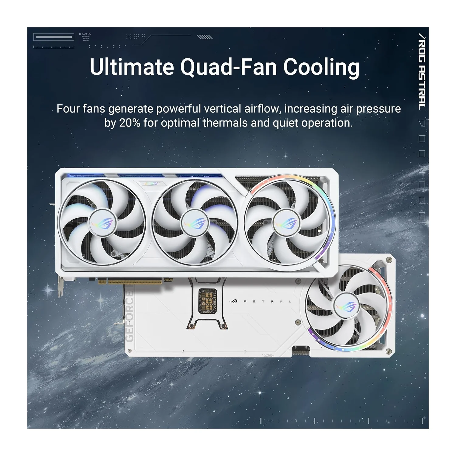 ASUS ROG Astral GeForce RTX 5080 White OC Edition graphics card, view 2