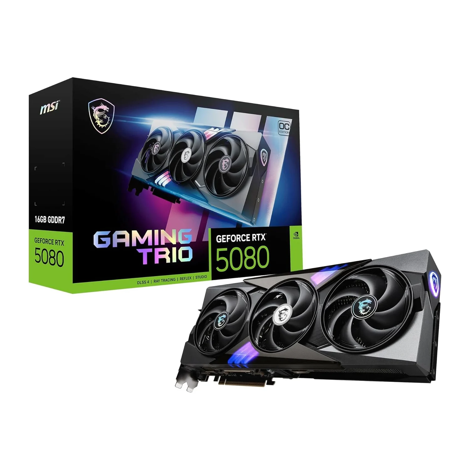 MSI GeForce RTX 5080 16G GAMING TRIO OC graphics card