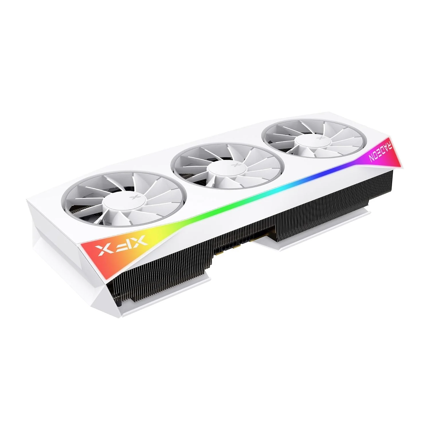 XFX Mercury AMD Radeon RX 9070 XT OC Magnetic Air White Edition graphics card, view 3